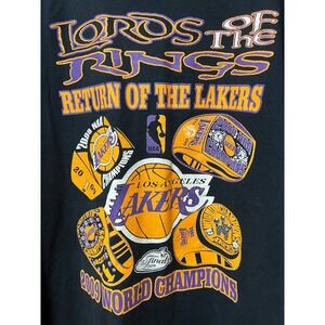 Lakers 2009 World Champions Shirt Mens XL Lords of the Rings Gildan Black NBA